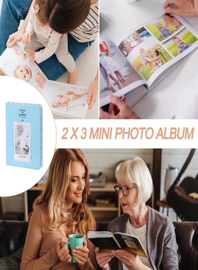 CALVILLE 64 Pocket Instax Mini Compatible Photo Album | Compatible with Fujifilm Instax Mini 12/11/9/8/99, Evo, LiPlay & Link Printer Print | Instax Mini Film Storage Book & Accessories- Leight Bluw - Image 5