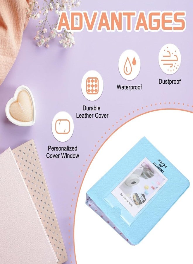 CALVILLE 64 Pocket Instax Mini Compatible Photo Album | Compatible with Fujifilm Instax Mini 12/11/9/8/99, Evo, LiPlay & Link Printer Print | Instax Mini Film Storage Book & Accessories- Leight Bluw - Image 4