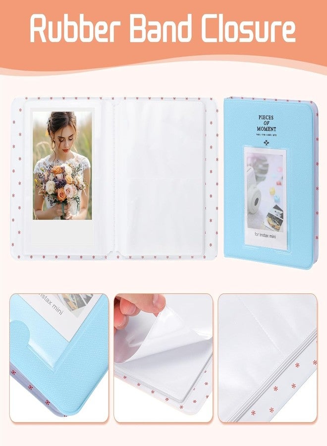 CALVILLE 64 Pocket Instax Mini Compatible Photo Album | Compatible with Fujifilm Instax Mini 12/11/9/8/99, Evo, LiPlay & Link Printer Print | Instax Mini Film Storage Book & Accessories- Leight Bluw - Image 3
