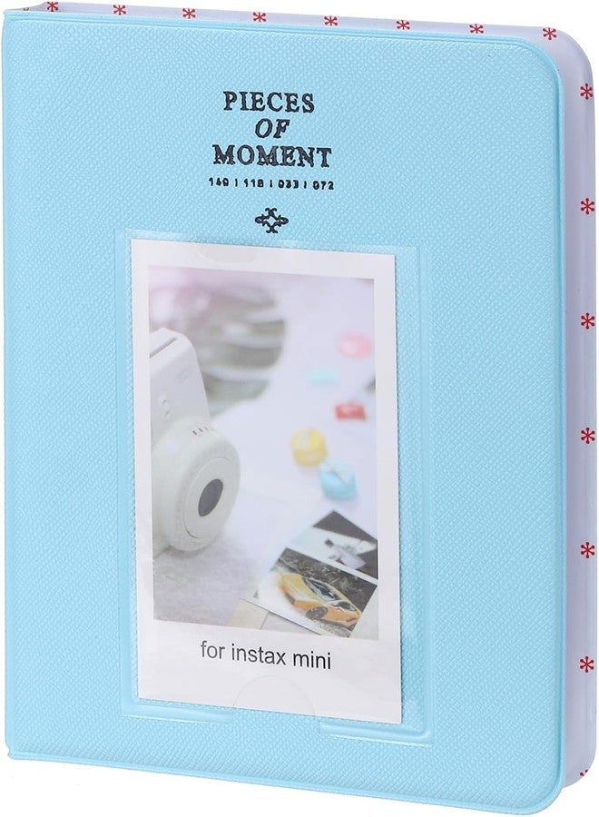 CALVILLE 64 Pocket Instax Mini Compatible Photo Album | Compatible with Fujifilm Instax Mini 12/11/9/8/99, Evo, LiPlay & Link Printer Print | Instax Mini Film Storage Book & Accessories- Leight Bluw - Image 1