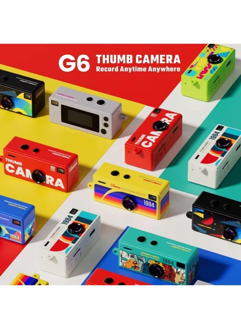 Mini Digital Camera 1080P HD Video Recorder, Mini Keychain Camera, Retro Thumb Pocket Camera with 0.96" LCD Screen, Portable Vlogging Camera for Kids, 5 Filters, PC Webcam, Mic & Speaker, Rechargeable Travel Camera for Kids, Teens & Content Creators, Supports 32GB TF Card (Red) - Image 5