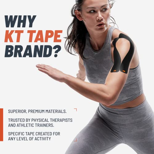 KT TAPE شريط KT، القطن الأصلي، شريط كينيسيولوجي مرن للرياضيين، لفة غير مقطوعة بطول 16 قدم، بيج - Image 3