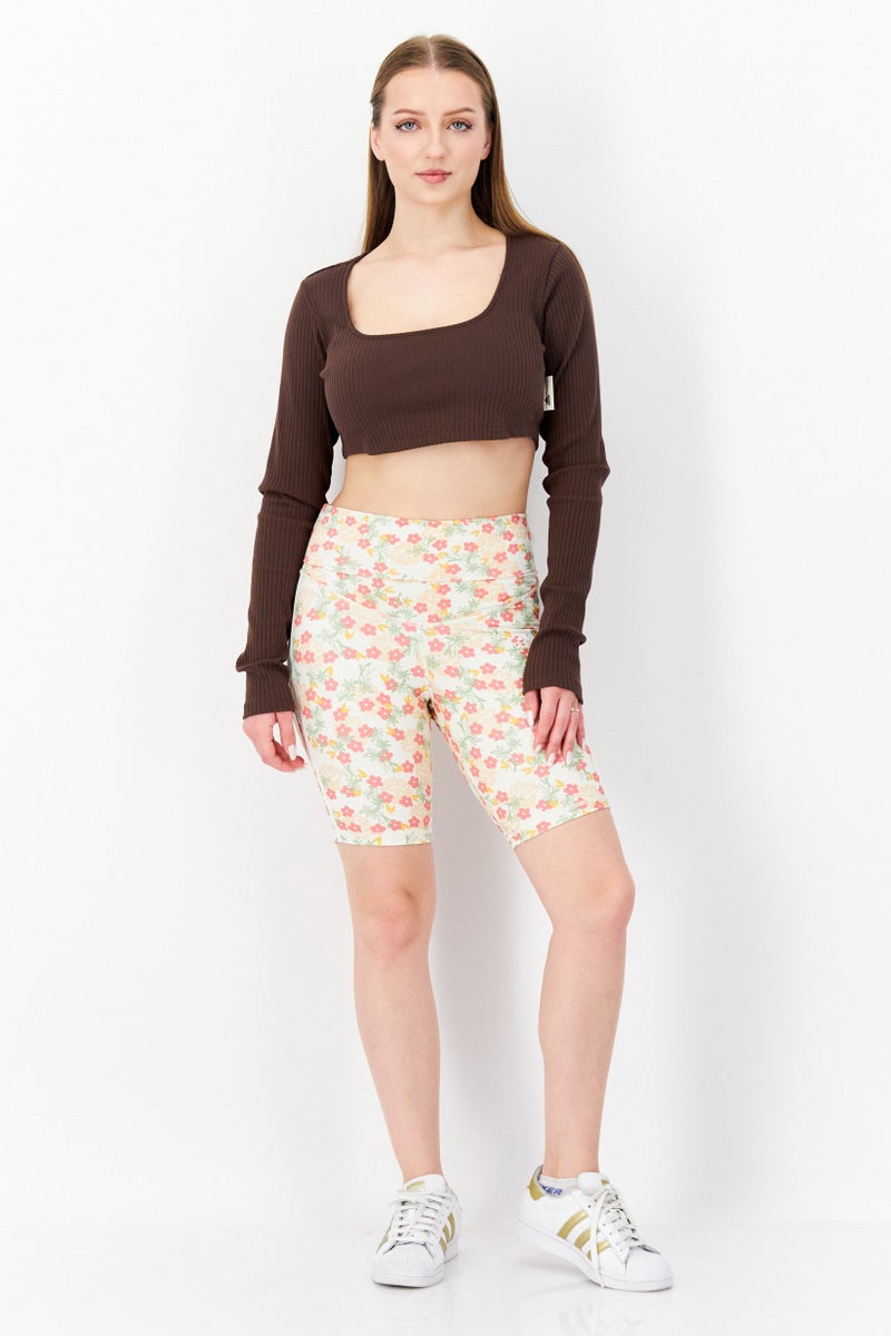 Adidas Women Sportswear Fit Allover Print Training Shorts, Multicolor - Image 3