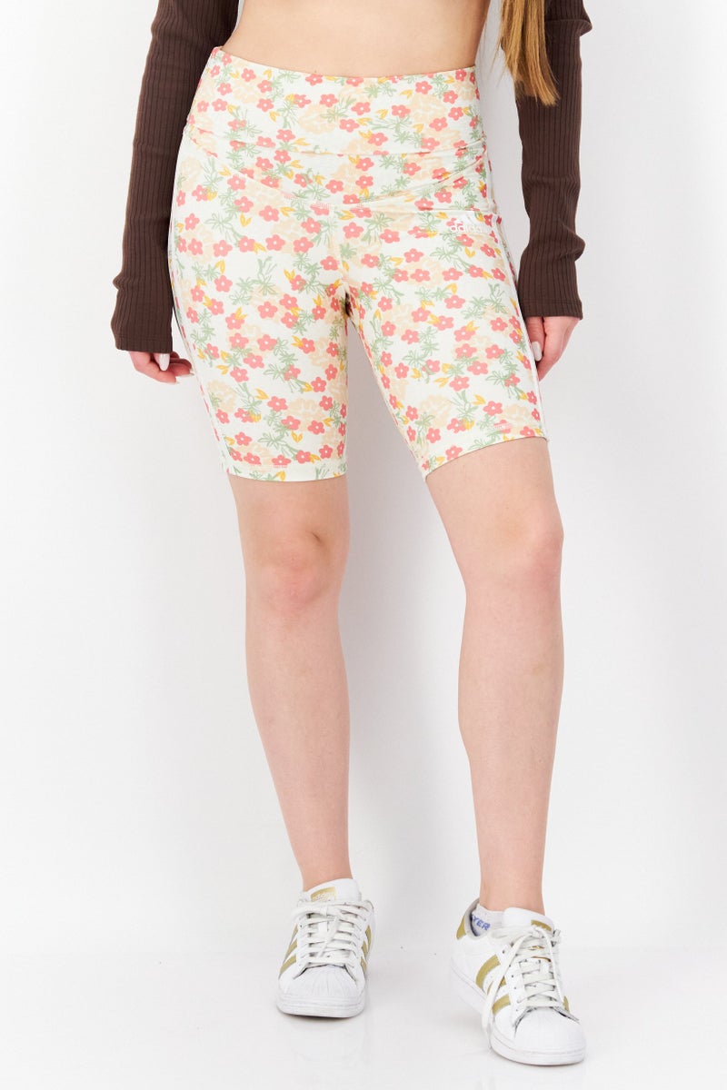 Adidas Women Sportswear Fit Allover Print Training Shorts, Multicolor - Image 1