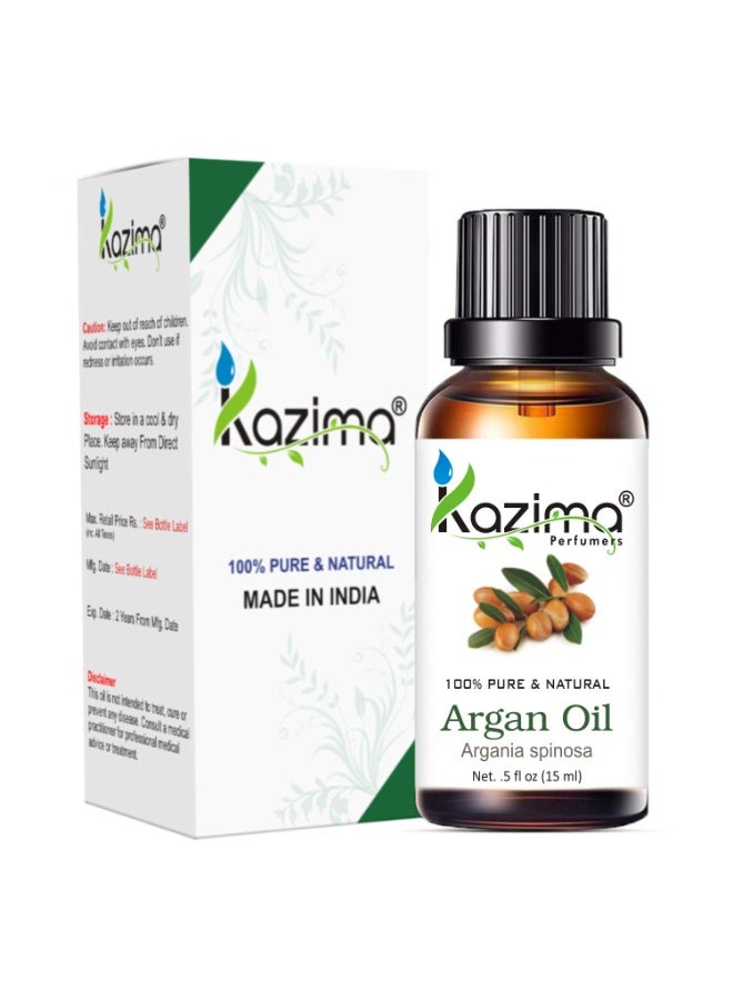 KAZIMA Argan Moroccan Cold Pressed Carrier Oil- 100% Pure Natural & Undiluted Used For Face, Skin, Body Massage, Nails, Hair Growth, Beard Growth, Moisturizer, 15 ml - Image 2
