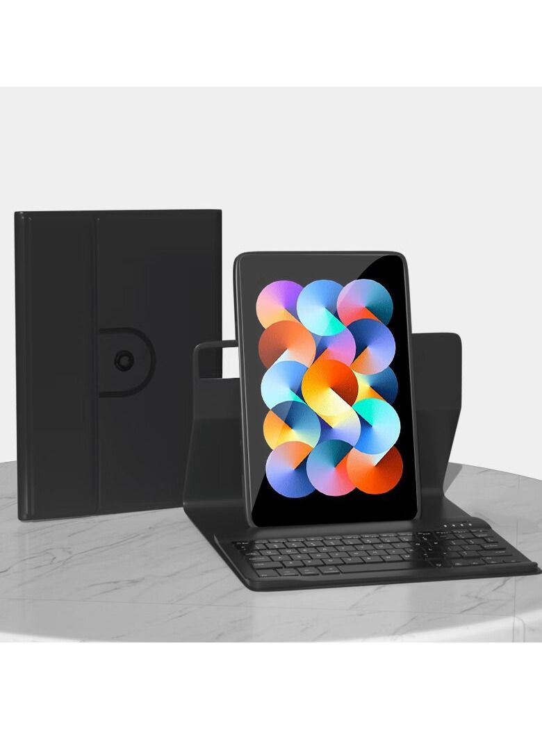 360 Degree Rotate Flip Protective Case Cover With Wireless Keyboard For Xiaomi Redmi Pad 10.61 Black - Image 1