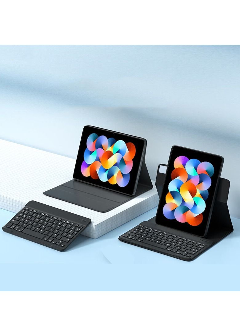 360 Degree Rotate Flip Protective Case Cover With Wireless Keyboard For Xiaomi Redmi Pad 10.61 Black - Image 2