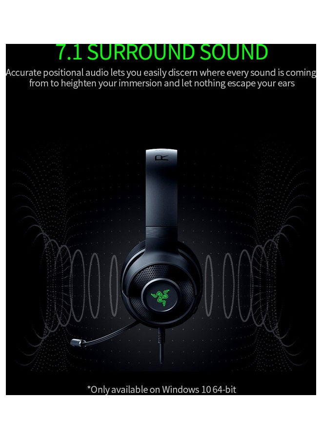 RAZER Kraken V3 X Wired Gaming Headset 7.1 Surround Sound Headset With TRIFORCE 40mm Driver Unit HYPERCLEAR Cardioid Microphone - Image 2