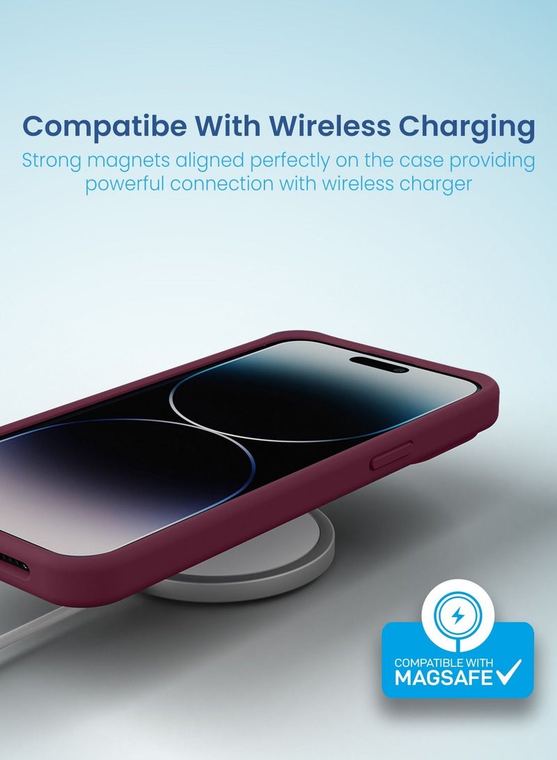 Remson غطاء حماية سيليكون هجين مغناطيسي من ريمسون ماج-إكس لحماية آيفون 14 برو (مارون) - Image 4