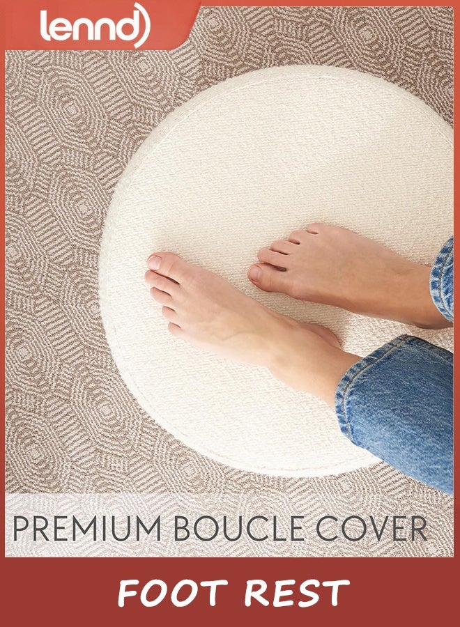لينند مسند قدم عثماني جميل من LENND مع مسند للقدمين - ارتقِ بديكور غرفة المعيشة الخاصة بك مع راحة خفيفة الوزن وسحر - مسند قدم دائري حديث مملوء بالإسفنج مثالي لراحة قدميك - Image 3