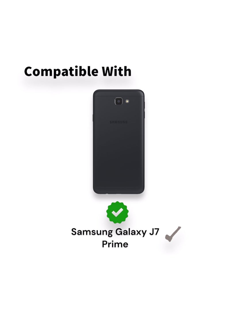 For Samsung Galaxy J7 Prime Clear View Flip Case , Without Sensor , Stand Watching Position , Mirror Full Protection Cover Compatible With Samsung Galaxy J7 Prime (5.5') (Purple) - Image 2