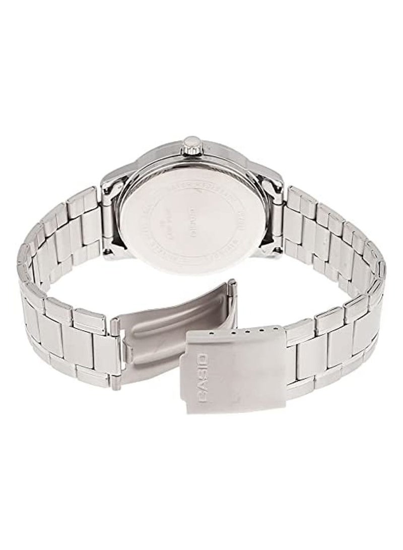 CASIO ساعة رجالية أنالوج بسوار من الفولاذ المقاوم للصدأ باللون الفضي - MTP-V002D-1BUDF - Image 3