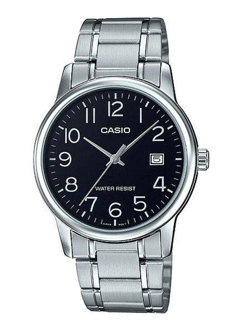 CASIO ساعة رجالية أنالوج بسوار من الفولاذ المقاوم للصدأ باللون الفضي - MTP-V002D-1BUDF - Image 1