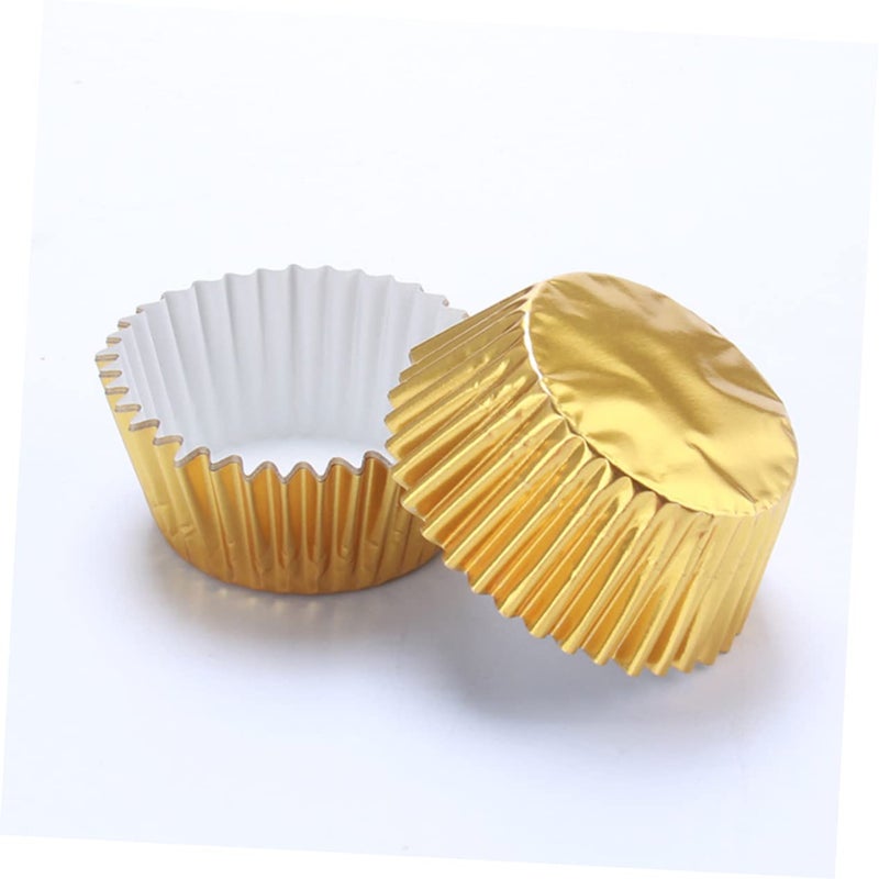 200 Piece Thick Aluminum Foil Cupcake Liners Muffin Baking Paper Wrappers Random Color - Image 3