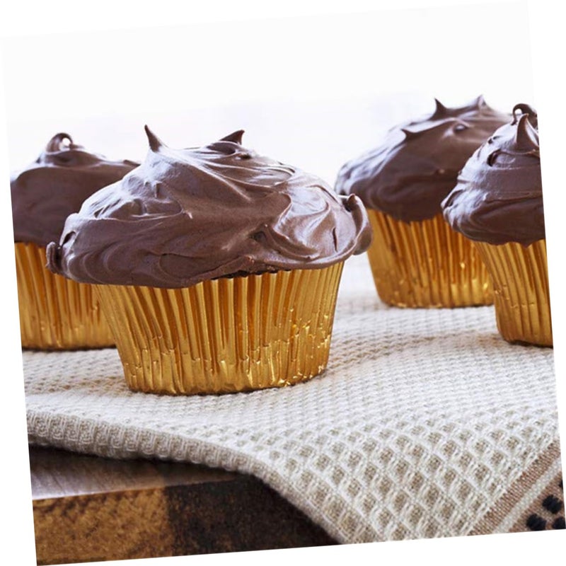 200 Piece Thick Aluminum Foil Cupcake Liners Muffin Baking Paper Wrappers Random Color - Image 5