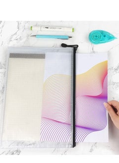 Generic 6 Pack Mesh Zipper Pouch Document Bag Waterproof Zip File Folders for School Office Supplies Travel Storage Bags (White)  - Image 5