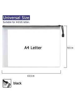 Generic 6 Pack Mesh Zipper Pouch Document Bag Waterproof Zip File Folders for School Office Supplies Travel Storage Bags (White)  - Image 2