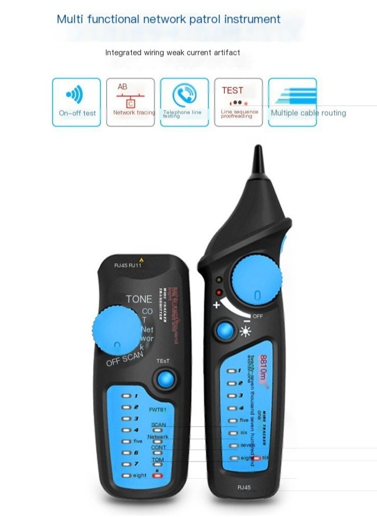 Multi-functional Network Cable Tester for RJ11 RJ45 Lan Cable with Probe Ethernet