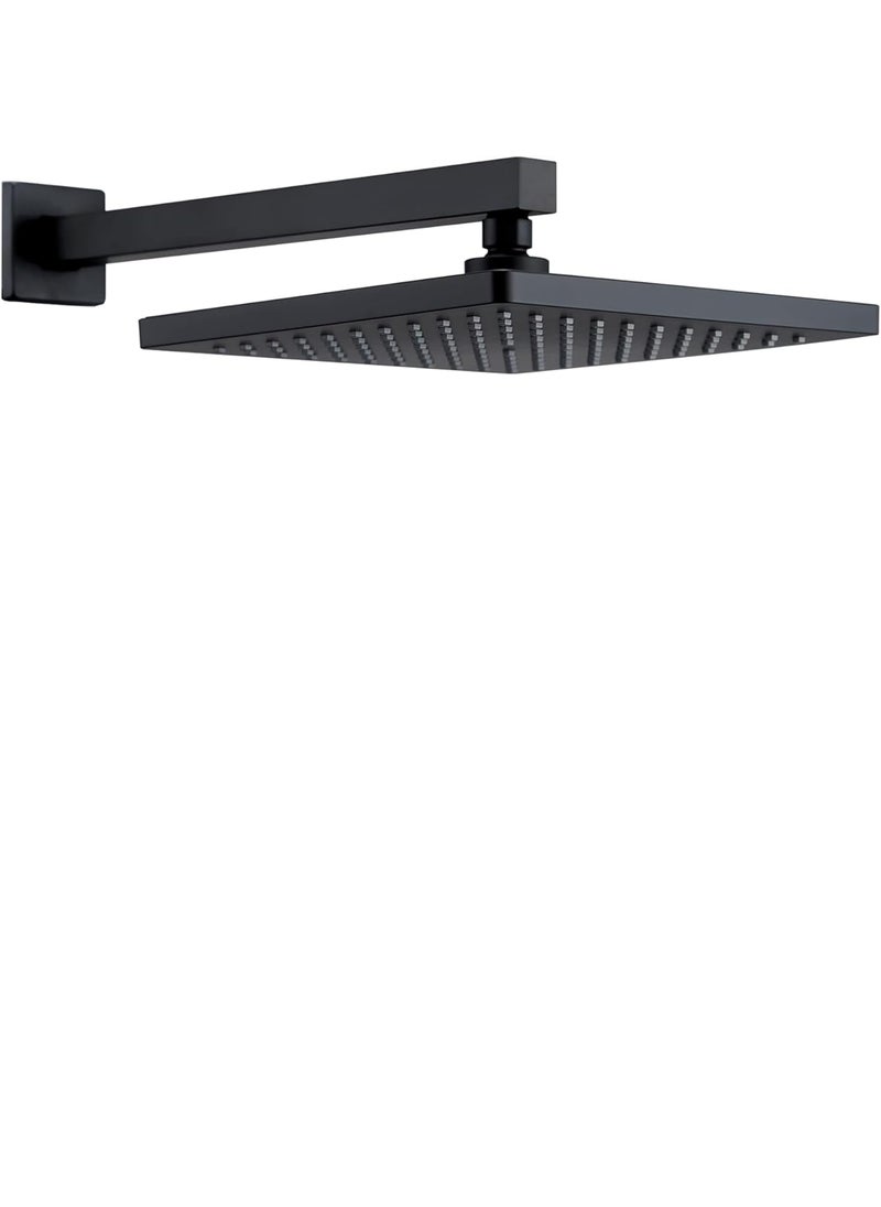 FOSSA Fossa 8 Inch Rainfall Shower Head Fixed Shower Head 304 Stainless Steel Rain Showers Overhead Wall Mounted (OHS-1201Black)  - Image 1