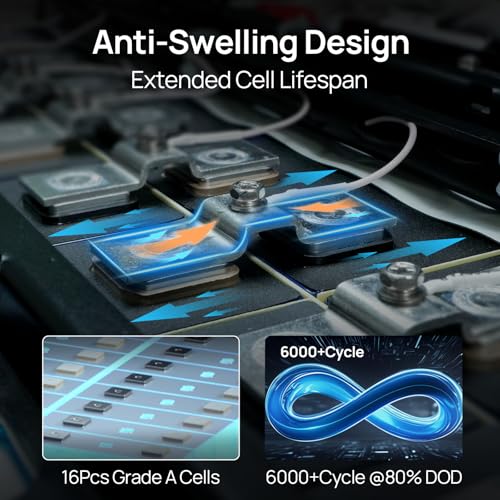 ECO-WORTHY 48V 200Ah LiFePO4 Lithium Battery (2 Pack 48V 100AH V3), 10.24kWh Capacity, Server Rack Battery with Bluetooth, 6000 Deep Cycles, 3U Chassis, Ideal for Off-Grid, Solar, Energy Back-up - Image 5