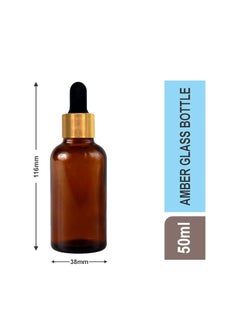 Devinez Amber Color Round Glass Bottle 50 ml Set of 6 with Dropper and Cap for Essential Oils Blends DIY skin care Cosmetics Multipurpose Bottle  - Image 3