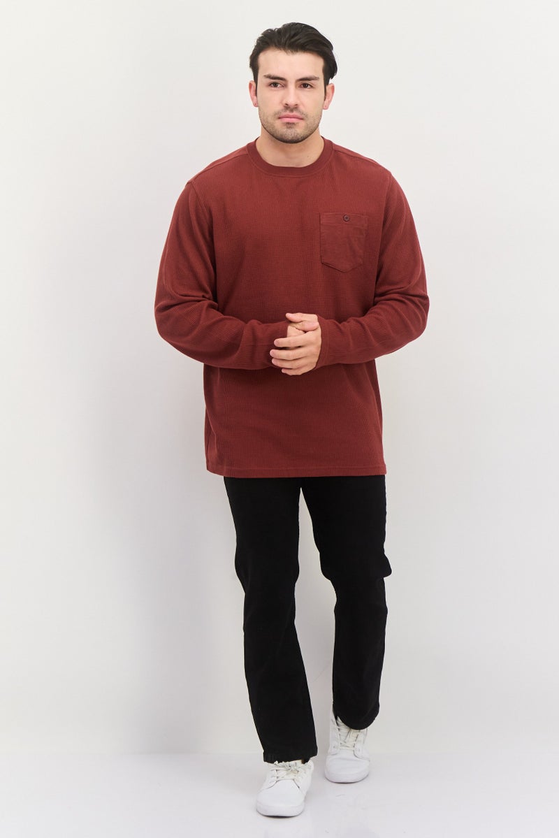 Hurley Men Sportswear Fit Long Sleeve Outdoor Sweatshirts, Rusty Brown - Image 4