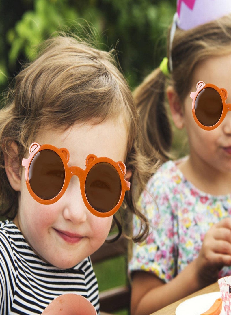 SYOSI Kids Sunglasses, Retro  Round Bear  Sunglasses for Kids Girls Boys UV400 Protection Sun Glasses, Flexible Frame for Girls Boys Age 2-10 Morandi Sunglasses Fashion Beach Holiday - Image 5