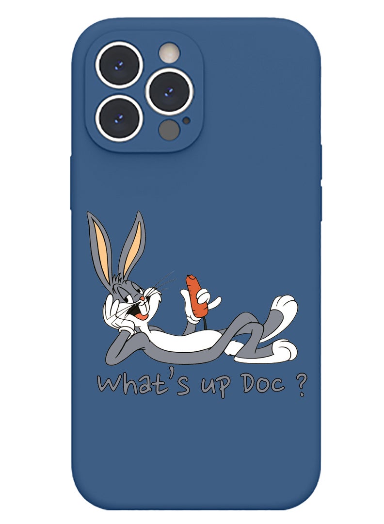 Theodor Protective Slim Fit Case Liquid Silicone Cover with Full Body Protection Anti-Scratch Shockproof Case For iPhone 12 Pro Max Blue  - Whats up Doc - Image 1