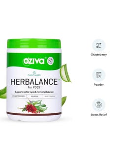 OZiva Plant Based HerBalance PCOS Supplements Women 200g Myo Inositol ChasteBerry Shatavari Better Cycle Hormonal Balance  - Image 2