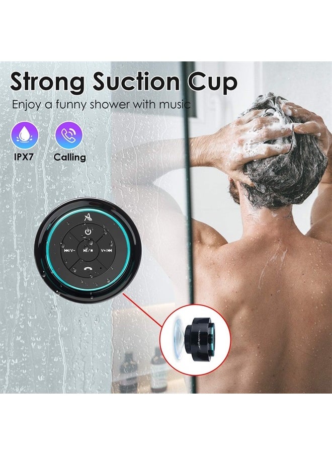 x-leader Shower Speaker, IPX7 Certified Waterproof Bathroom Speaker, Girl Women Kids Shower Gift, SoundAngel Mate 5W Bluetooth Speaker with Suction Cup Mic, Mini Wireless Speaker for iPhone iPad Pool 