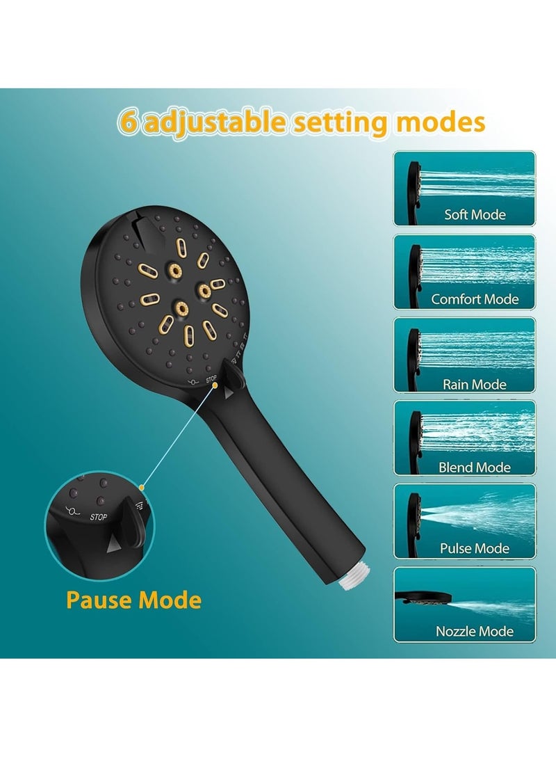Shower Head With Handheld Shower Heads High Pressure With 6 Function Setting Shower Head Holder 59 Inch Shower Hose - Image 5