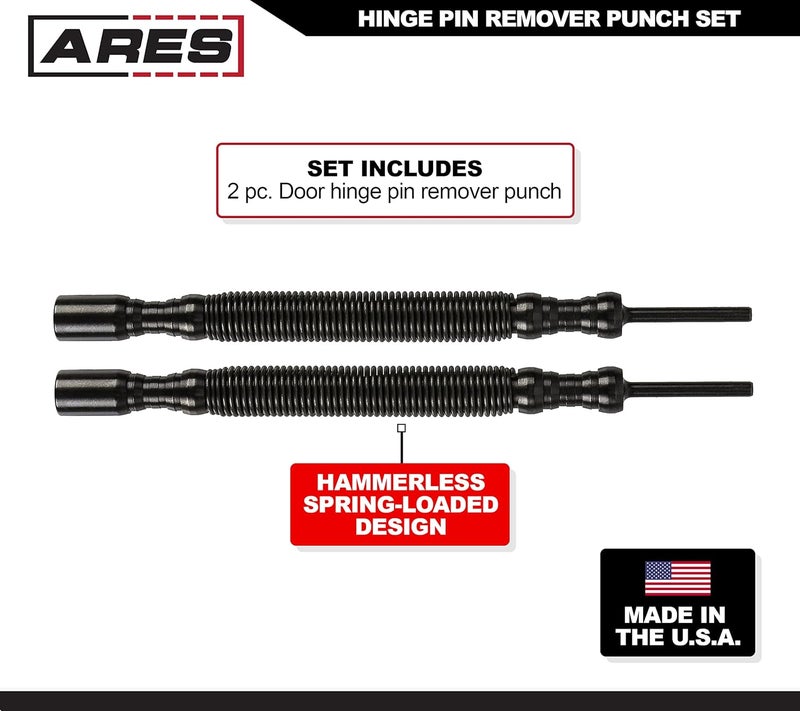 ARES 10063-2 Pack Hinge Pin Remover Punch - CNC-Precision Machined - Anti-Corrosion Black Oxide Finish - 5000 PSI Striking Force - Image 2