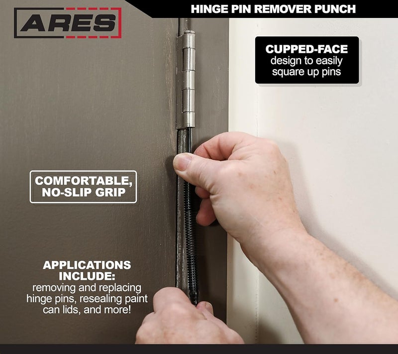 ARES 10063-2 Pack Hinge Pin Remover Punch - CNC-Precision Machined - Anti-Corrosion Black Oxide Finish - 5000 PSI Striking Force - Image 4
