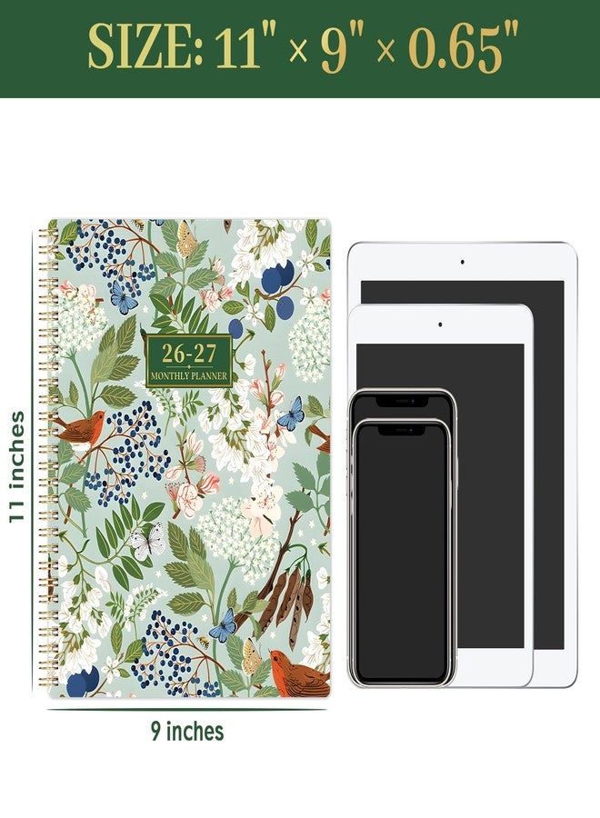 Vondafe 2026-2027 Monthly Planner - Academic Planner 2026-2027, JUL. 2026 - DEC. 2027, 9" x 11", 18 Monthly Calendar Planner with Colorful Tabs + Back Pocket + Twin-Wire Binding - Floral - Image 3