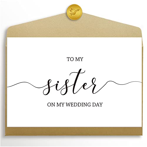 Goroar Wedding Day Card, Sister Thank You Card, Blank Inside, 20.5cm x 13.5cm - Image 1