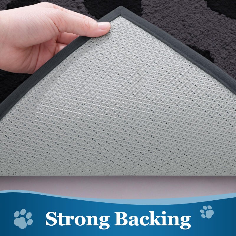 Buganda Dog Door Mat for Muddy Paws, Absorbent Dirt Trapper Washable Indoor Doormats, Non Slip Low-Profile Mud Mat for Dogs, Front Entrance Doormat for Inside Floor (30x20 Inches, Black) - Image 4