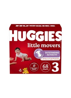 Baby Diapers Size 3 (16-28 lbs), 68 Ct, Little Movers