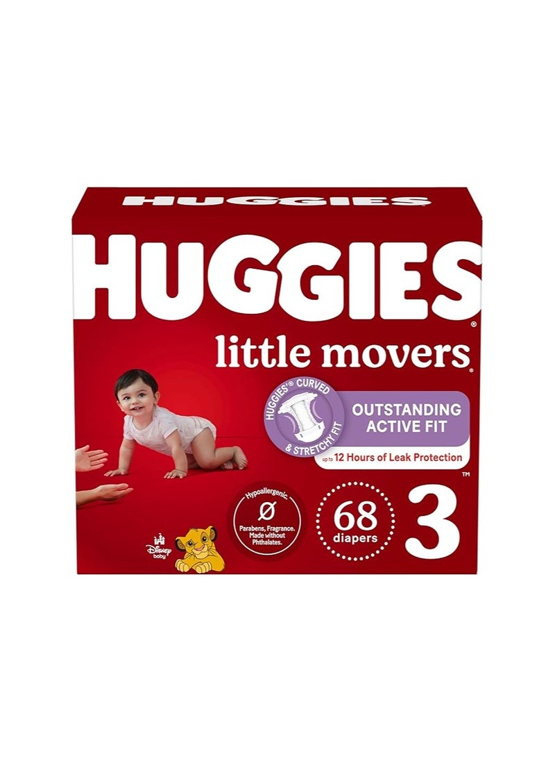 Huggies - Baby Diapers Size 3 (16-28 lbs), 68 Ct, Little Movers - Image 1