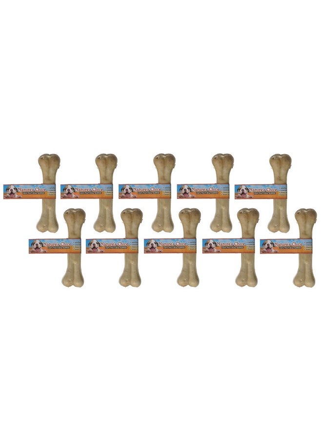 Loving Pets Dlv4706 10Pack Natures Choice Natural Pressed Rawhide Bones For Dogs, 61/2Inch 
