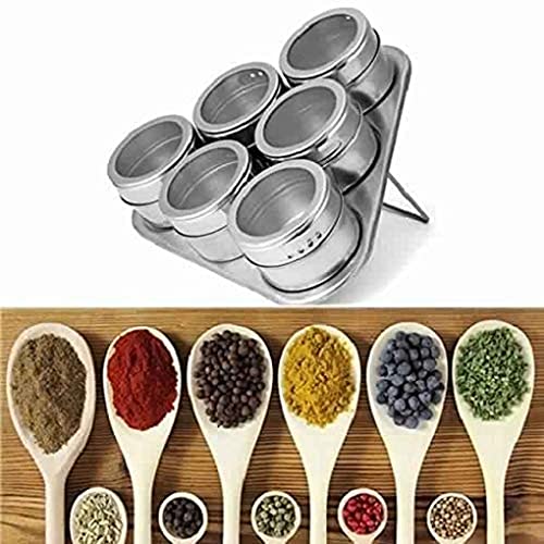 Swami Enterprise Stainless Steel Magnetic Spice JarTriangle Spice RackContainers for Kitchen Storage Seasoning Masala Container fro Kitchen or Restaurants Set of 6 - Image 5