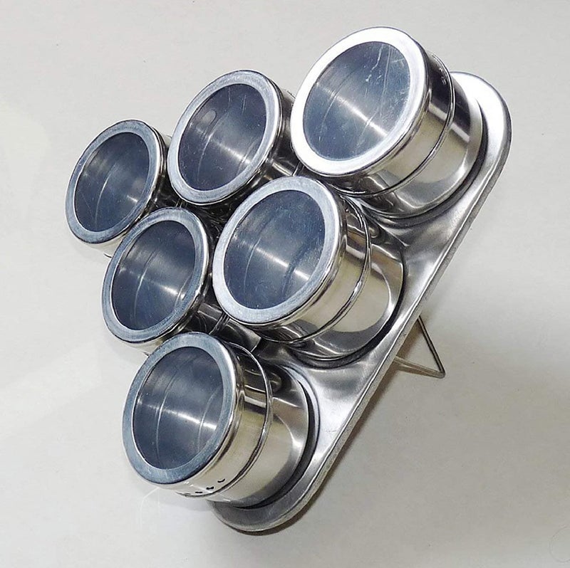 Swami Enterprise Stainless Steel Magnetic Spice JarTriangle Spice RackContainers for Kitchen Storage Seasoning Masala Container fro Kitchen or Restaurants Set of 6 - Image 4
