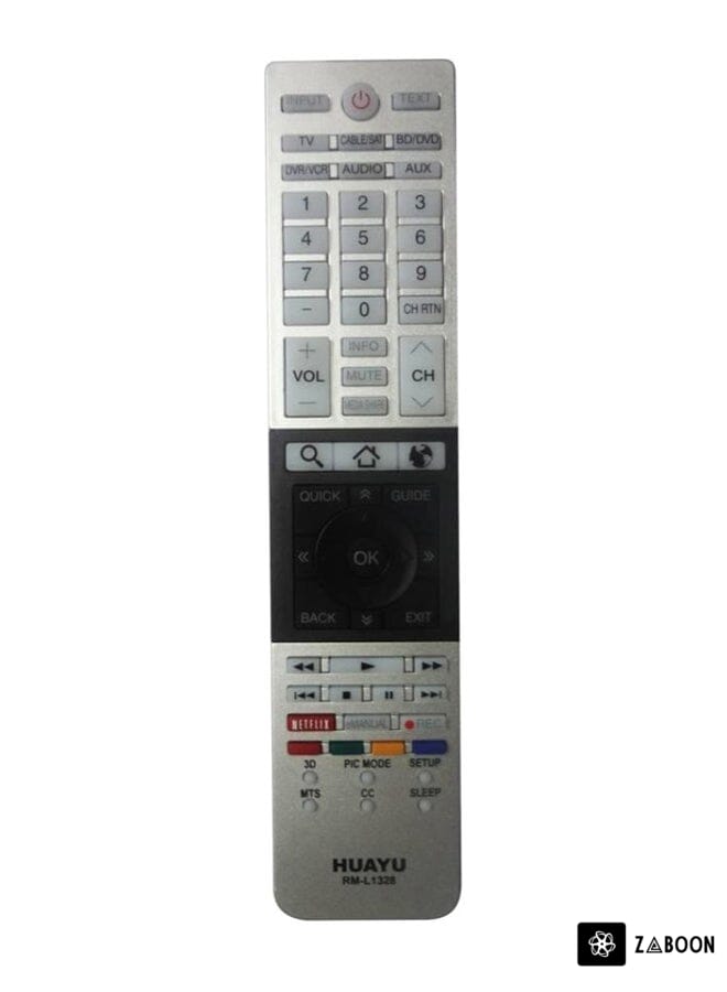 Zaboon Remote Control For Toshiba Netflix Silver/Grey