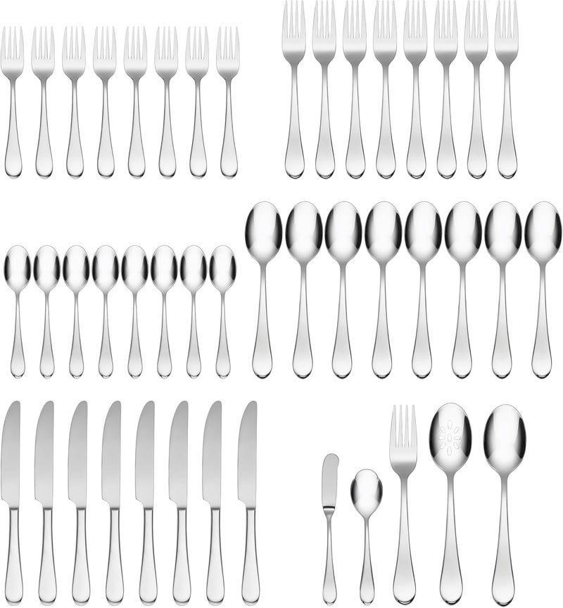 ONEIDA Icarus 45-Piece Flatware Set, Service for 8, Silver - Image 2