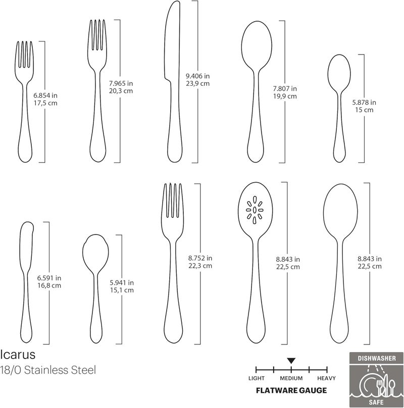 ONEIDA Icarus 45-Piece Flatware Set, Service for 8, Silver - Image 3