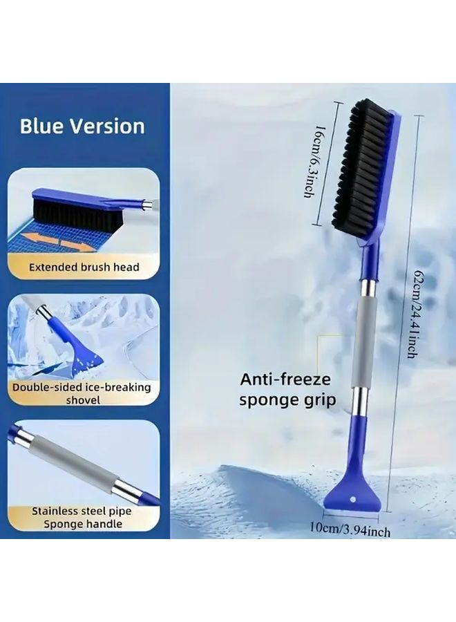 Blue 2 in 1 Detachable Car Snow Shovel Windshield Deicer Heavy Duty Winter Tool - Image 4