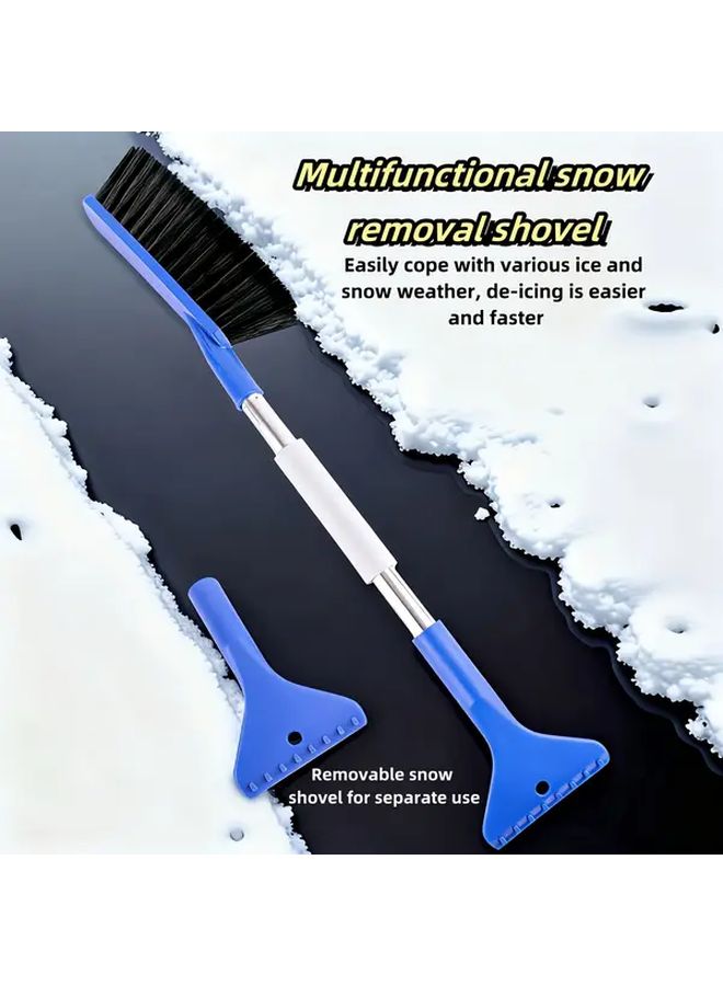 Blue 2 in 1 Detachable Car Snow Shovel Windshield Deicer Heavy Duty Winter Tool - Image 2