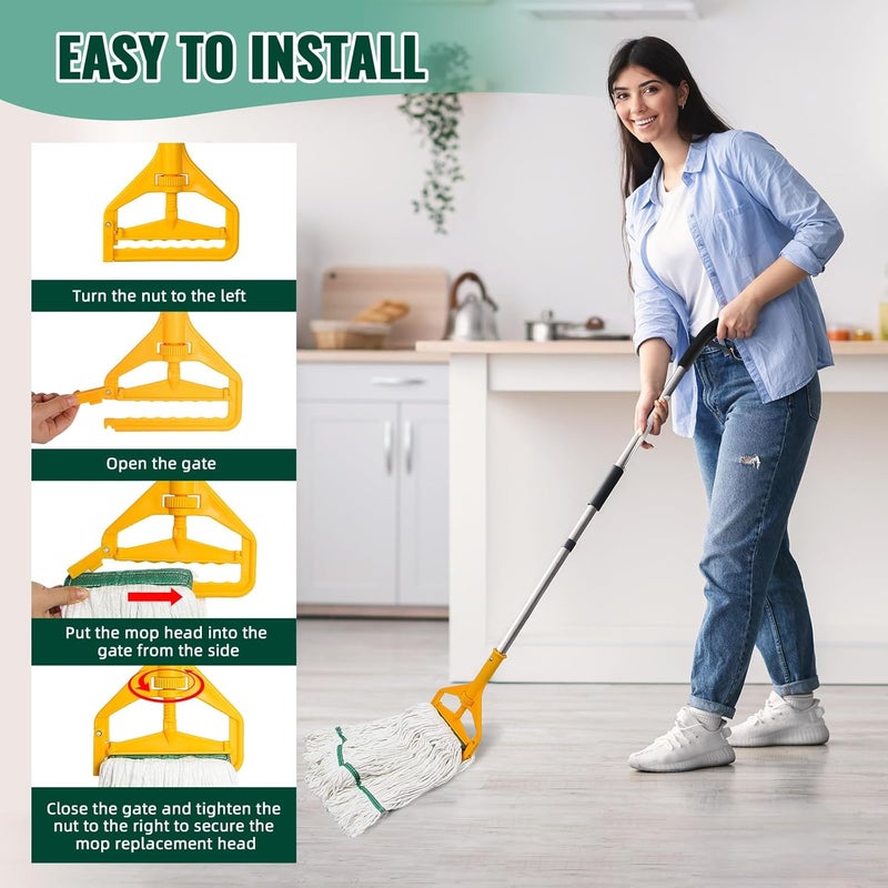 kCarpoly 20oz Commercial Cleaning Mop Head Replacements- 6 Pack Heavy Duty Industrial Cotton Looped End String Cleaning Mop Head Refills,Used for Home,Garage,Office and Kitchen,White Mop Refills - Image 5