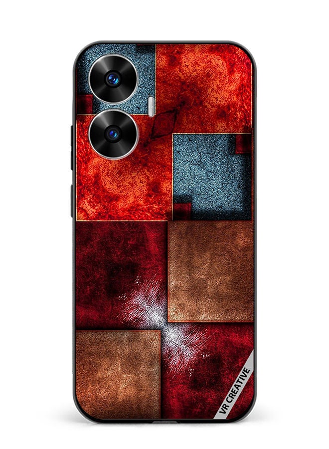 VR CREATIVE Protective Case Cover For Realme C55 Abstract Design Multicolour - Image 1