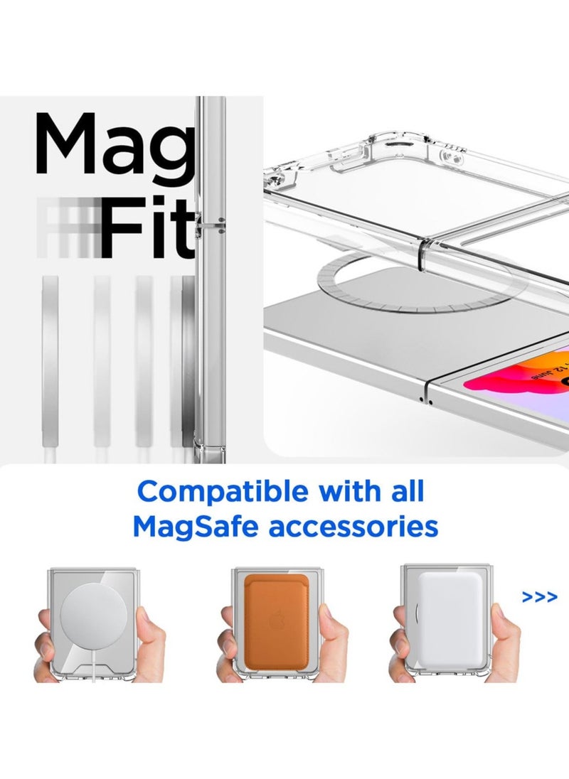 Best Choice Products - For Samsung Galaxy Z Flip 6 Clear Case,Compatible with MagSafe Transparent Shockproof Protection Yellowing Resistant Magnetic Phone Case for Galaxy Z Flip 6 5G (2024)-Clear - Image 1