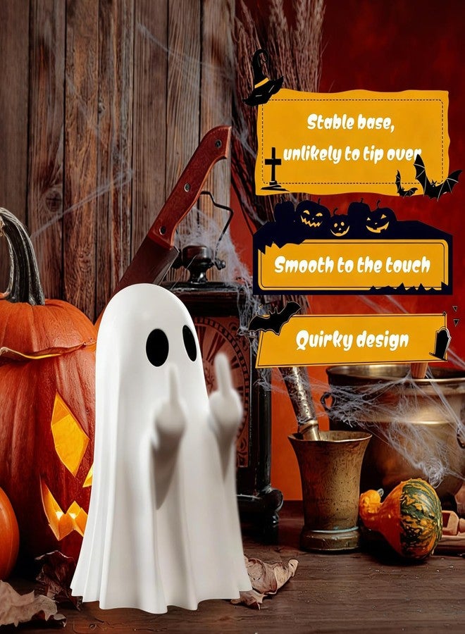 TSFGDYL Halloween Ghost Figurine, Spooky Resin Ghost Statue,Halloween Decor Indoor Cute Finger Ghost Ornaments, Funny Coffee Table Centerpieces, Home Office Decor - Image 4